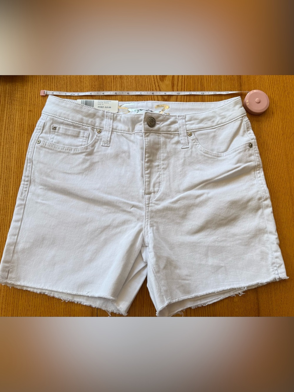 Seven7 White Denim Cutoff Shorts - Picture 2 of 5